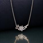 Picture of 925 Silver Floral Pearl Bow Necklace