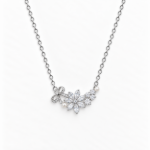 Picture of 925 Silver Floral Pearl Bow Necklace