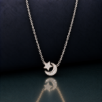 Picture of 925 Silver Moon & Star Pendant Necklace