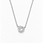 Picture of 925 Silver Moon & Star Pendant Necklace