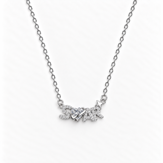 Picture of 925 Silver Sparkle Star Name Pendant Necklace