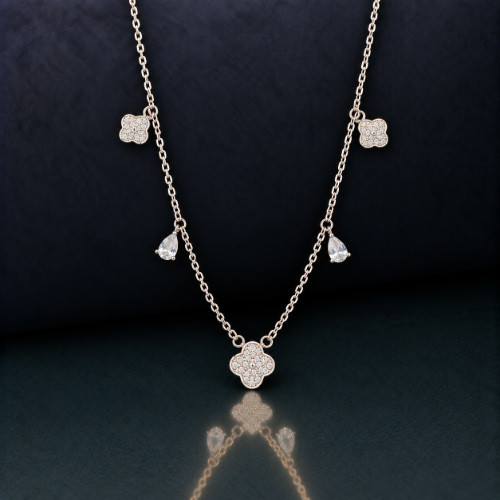 Picture of 925 Silver Clover Bloom Necklace