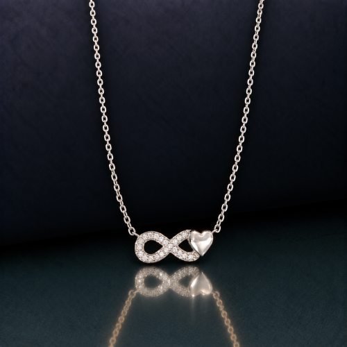 Picture of 925 Silver Infinity Heart Love Necklace