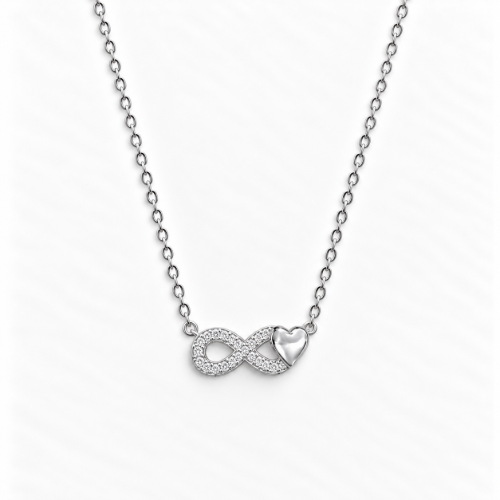 Picture of 925 Silver Infinity Heart Love Necklace