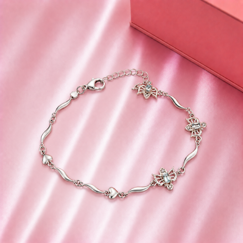 Picture of 925 Silver Butterfly Charm Bracelet