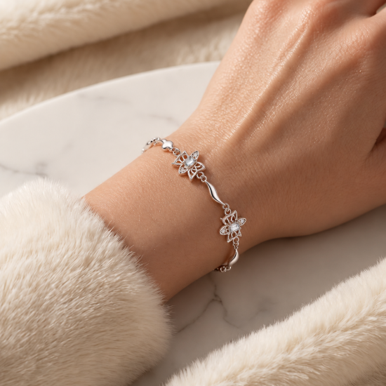 Picture of 925 Silver Butterfly Charm Bracelet
