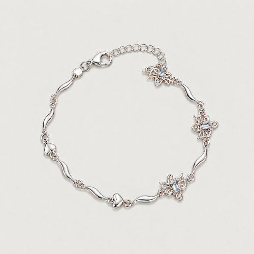 Picture of 925 Silver Butterfly Charm Bracelet