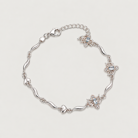 Picture of 925 Silver Butterfly Charm Bracelet