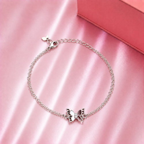 Picture of 925 Silver Butterfly Charm Bracelet