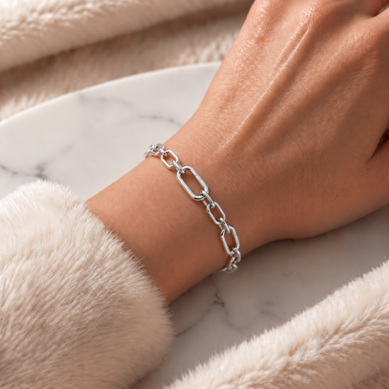 Picture of 925 Silver Classic Link Chain Bracelet