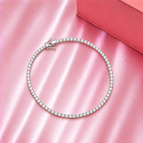Picture of 925 Silver Classic CZ Tennis Bracelet