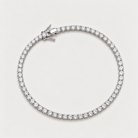Picture of 925 Silver Classic CZ Tennis Bracelet
