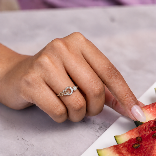 Picture of 925 Sterling Silver Infinity Circle Stone Ring