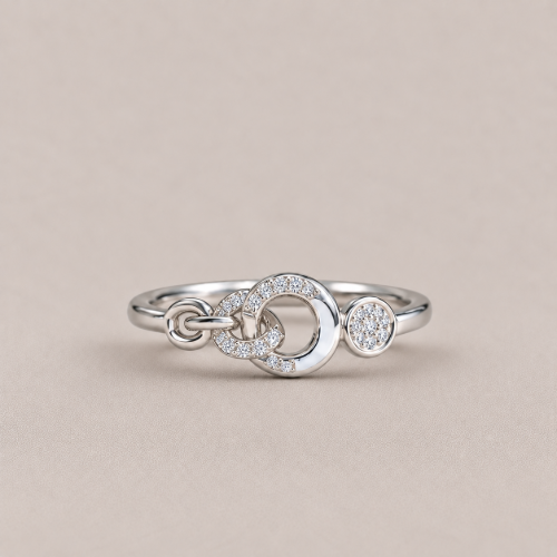 Picture of 925 Sterling Silver Infinity Circle Stone Ring
