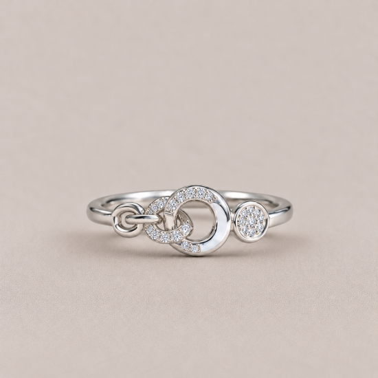 Picture of 925 Sterling Silver Infinity Circle Stone Ring